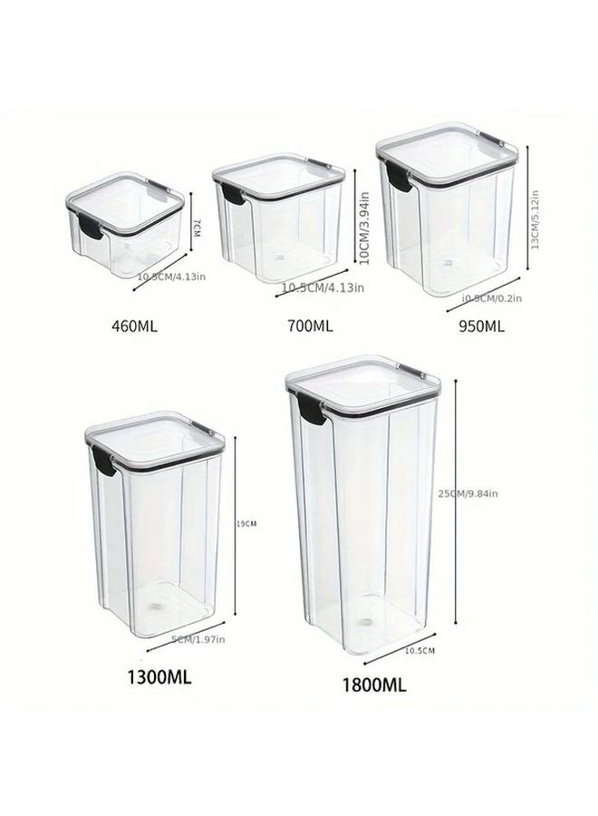 One 15 55oz Transparent Black Plastic Sealing Bottle Set For Home Seasoning Moisture Proof Storage Box - Image 3