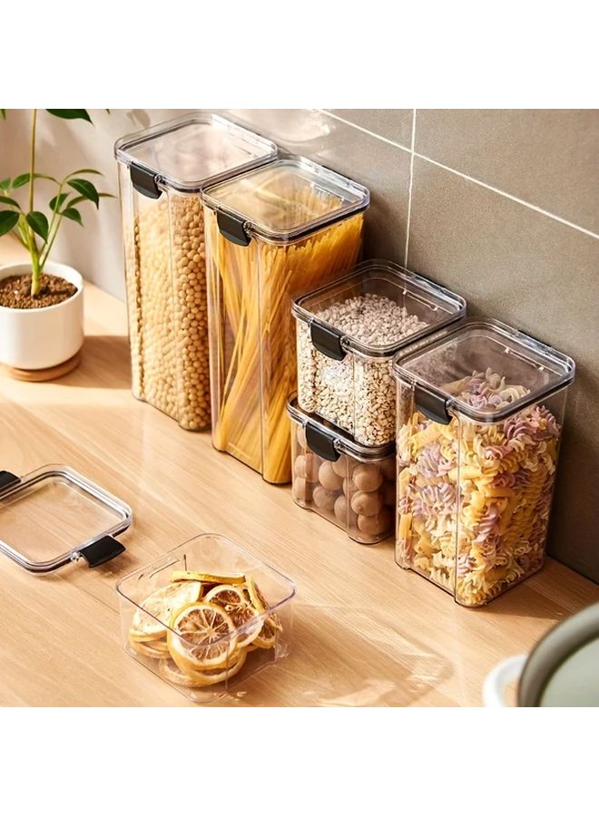 One 15 55oz Transparent Black Plastic Sealing Bottle Set For Home Seasoning Moisture Proof Storage Box - Image 2
