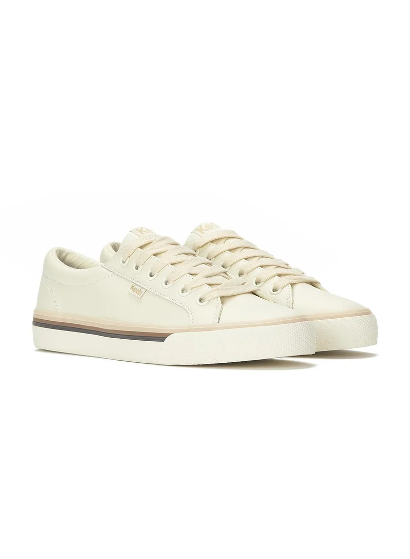 Keds  Keds Women's Jump Kick Leather Sneaker – Foxing Stripe, Low-Top Casual Shoe Beige for Women | Best Price UAE