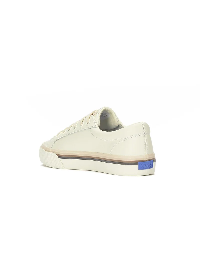 Keds  Keds Women's Jump Kick Leather Sneaker – Foxing Stripe, Low-Top Casual Shoe Beige for Women | Best Price UAE