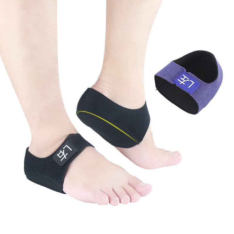 Adjustable Gel Heel Sock Cushions with Magic Tape Beige 