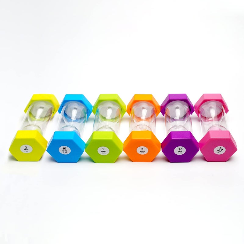 SANDTIMER 6 Pcs Colorful Hourglass Sandglass Timer Sand Timer Sand Clock Timer 1/3/5/10/20/30 Minutes Visual Hourglass Set for Games Classroom Kids Office Kitchen Decor - Image 2