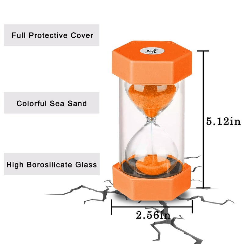 SANDTIMER 6 Pcs Colorful Hourglass Sandglass Timer Sand Timer Sand Clock Timer 1/3/5/10/20/30 Minutes Visual Hourglass Set for Games Classroom Kids Office Kitchen Decor - Image 4