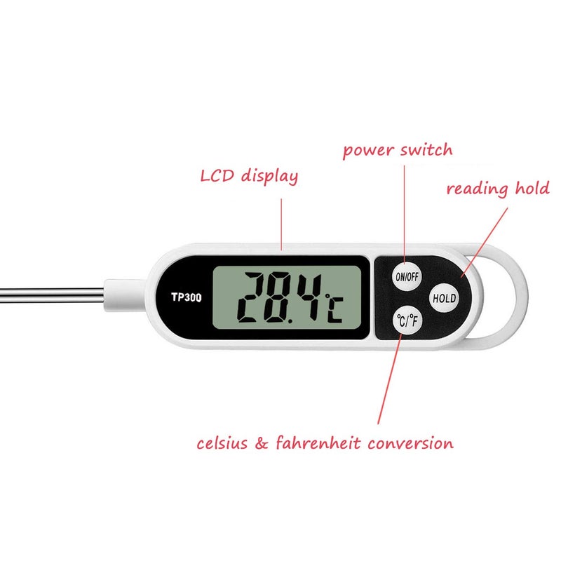 NANGOALA Digital Meat Food Thermometer for Cooking Kitchen BBQ, Probe Instant Read Thermometer with Long Probe for Candy Candle Milk Yogurt Deep Fry Roast Baking Temperature - Image 3