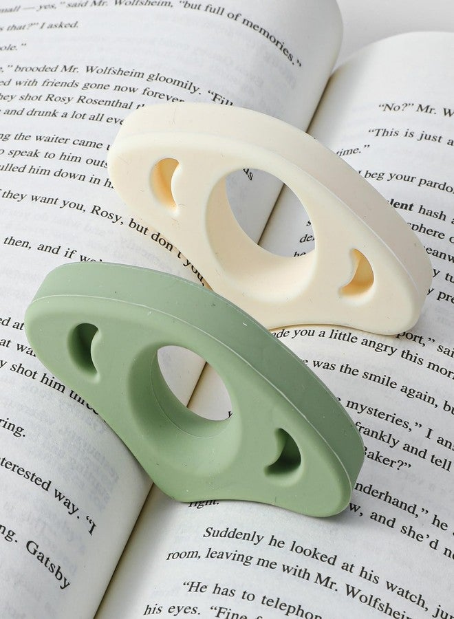 Gtziqa 4 Pcs Thumb Book Page Holder, 2 Size Soft Breathable Silicone Book Thumb Page Holders for Reading Books Holders Ring, Teacher Must Haves Books Accessories Book-Lovers Gifts (Small, Medium) - Image 2
