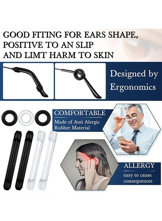 دبليو أف أف أو 50 قطعة من أطقم حافظات النظارات، 12 زوج من وسادات الأنف اللاصقة المضادة للانزلاق للنظارات، 4 مقابض أذن دائرية، 4 خطافات أذن سيليكون، 4 أكمام أطراف النظارات - تمنع انزلاق النظارات من على الأنف، مساعد بسيط وفعّال للأطفال والكبار والرياضة والدراسة والعمل - للنظارات والنظارات الشمسية (متعدد الألوان) - Image 5