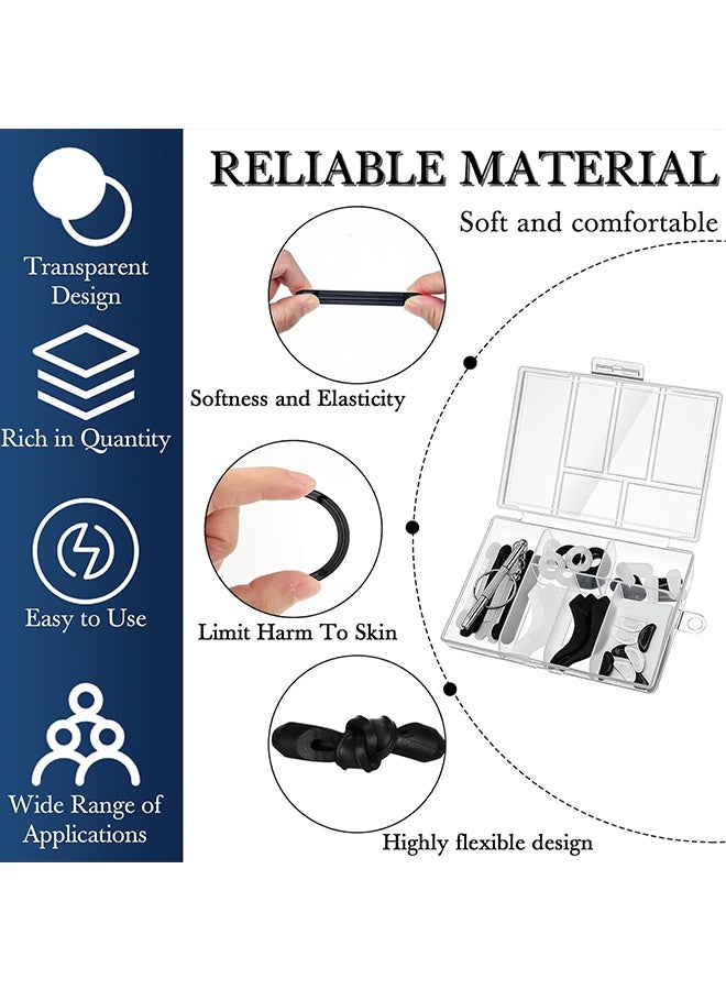 دبليو أف أف أو 50 قطعة من أطقم حافظات النظارات، 12 زوج من وسادات الأنف اللاصقة المضادة للانزلاق للنظارات، 4 مقابض أذن دائرية، 4 خطافات أذن سيليكون، 4 أكمام أطراف النظارات - تمنع انزلاق النظارات من على الأنف، مساعد بسيط وفعّال للأطفال والكبار والرياضة والدراسة والعمل - للنظارات والنظارات الشمسية (متعدد الألوان) - Image 3