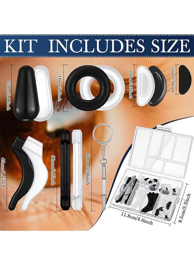 دبليو أف أف أو 50 قطعة من أطقم حافظات النظارات، 12 زوج من وسادات الأنف اللاصقة المضادة للانزلاق للنظارات، 4 مقابض أذن دائرية، 4 خطافات أذن سيليكون، 4 أكمام أطراف النظارات - تمنع انزلاق النظارات من على الأنف، مساعد بسيط وفعّال للأطفال والكبار والرياضة والدراسة والعمل - للنظارات والنظارات الشمسية (متعدد الألوان) - Image 2