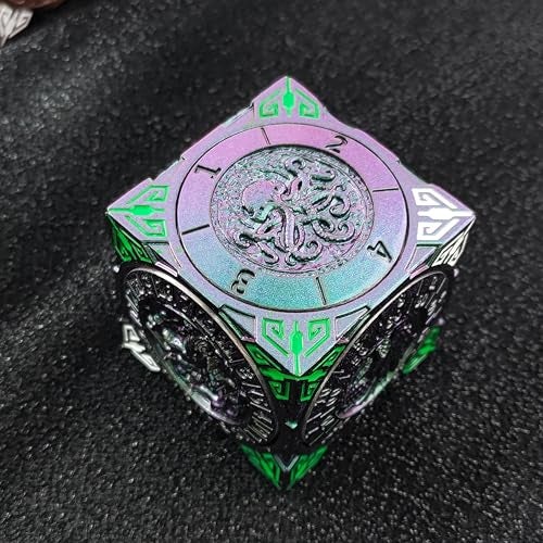 FLUEFOWL DND Spinner Dice Metal Dice Set with 3D Relief for DND Gifts Polyhedral Roleplaying Game Dice Fantasy DD Tabletop RPG Accessories for DM Player Gradient - Image 5