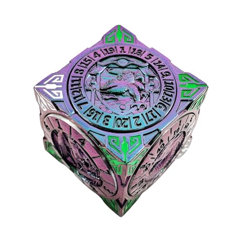 FLUEFOWL DND Spinner Dice Metal Dice Set with 3D Relief for DND Gifts Polyhedral Roleplaying Game Dice Fantasy DD Tabletop RPG Accessories for DM Player Gradient - Image 1