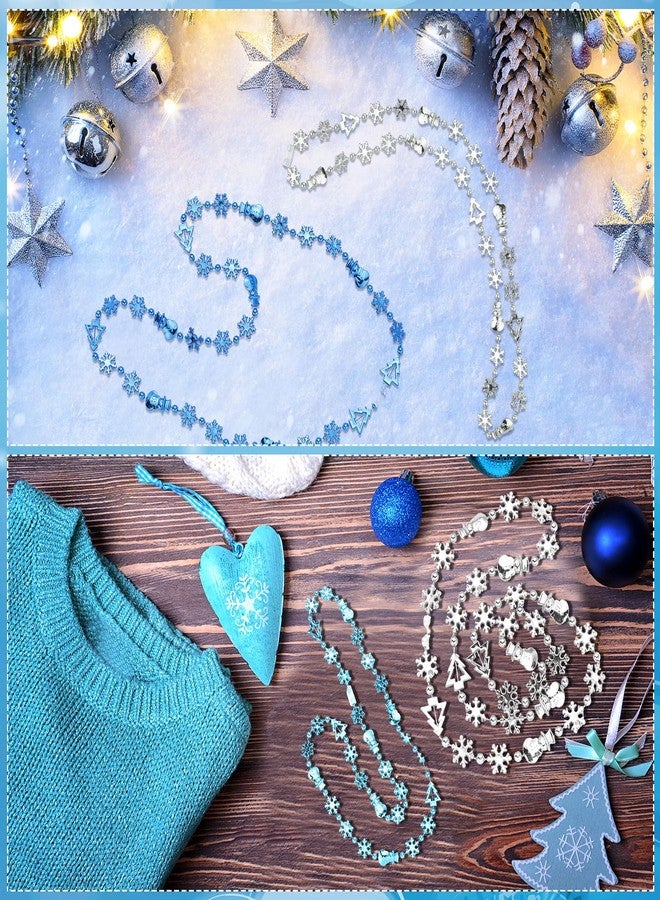 Equsion 25 Pieces Snowflake Bead Necklaces Snowflake Necklace, Beaded Necklace Winter Theme Party Favors Birthday Party Supplies Princess Jewelry Gifts for Girls Women Holiday - Image 4