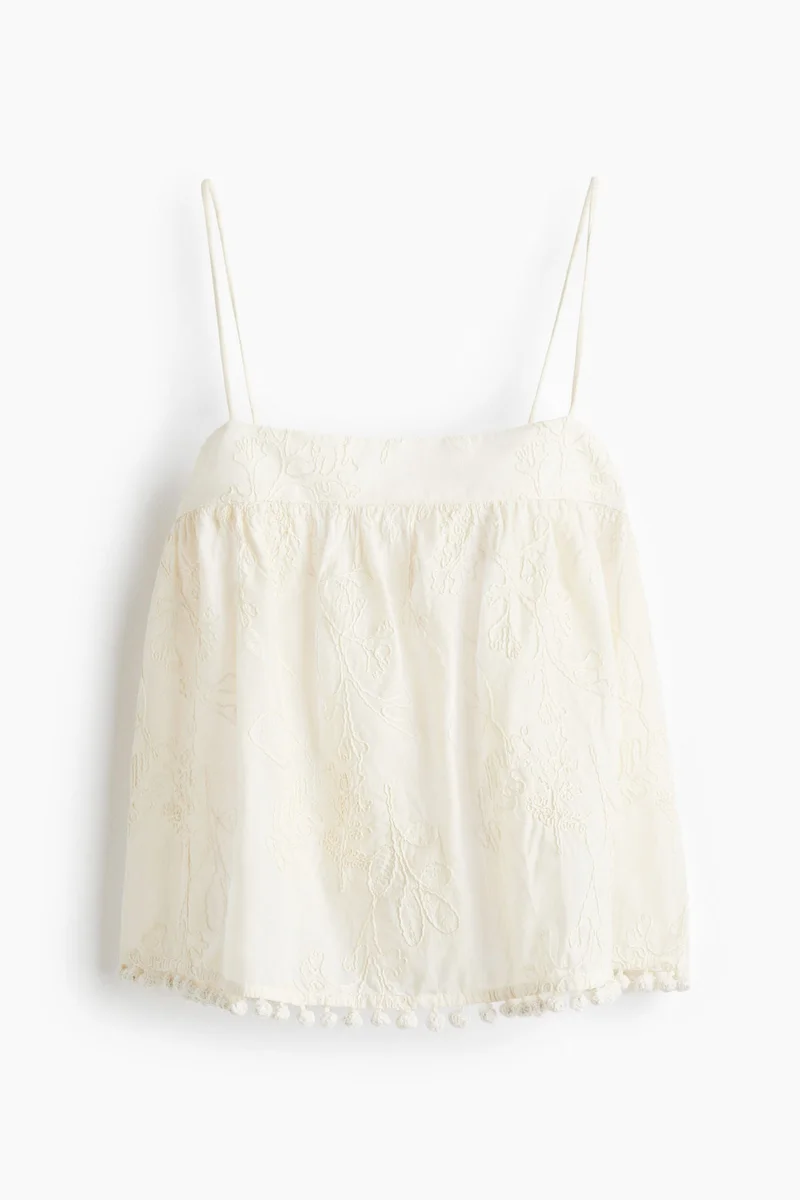 H&M Embroidered strappy top