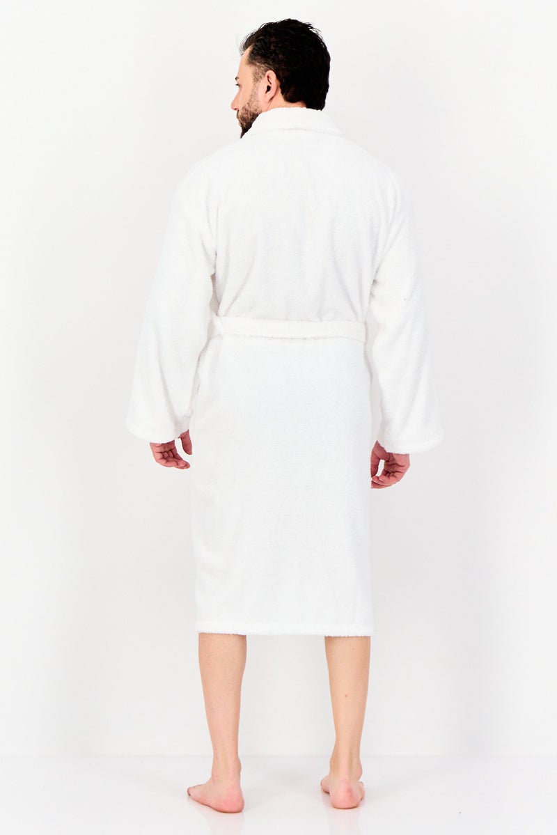 English Laundry Men Terry Belted Robe, White - Image 3