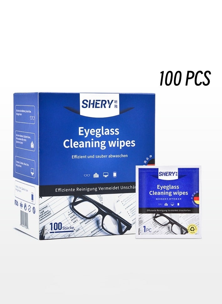 Pre-Moistened Lens Wipes Screen Wipes for Glasses, Camera,Tablets, Smartphone, Screens and Other Delicate Surfaces,Pack of 100 - Image 1