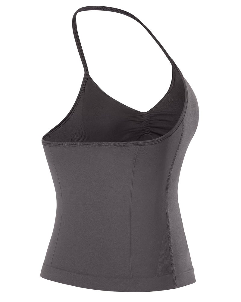 AUROLA Influence Longline Strappy Workout Halter Tops for Women,Removable Cups Padded Bras Impact Gym Yoga Sleeveless Tank Top,Plum Truffle,XS - Image 3