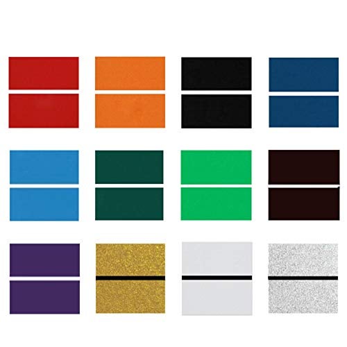 XLNT TECH Engraving Blank Materials Double Color Sheet (7" x 11“ x .040”, 12 Pieces & 12 Colors) 2-ply Plastic Sheet for Interior Signs, Badges. - Image 1