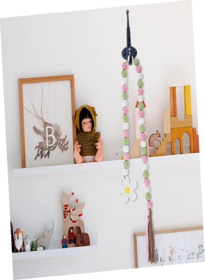 FUNOMOCYA 1 Pc Wooden Beaded Pendant Bead Garland Easter Wooden s Garland Prayer s Easter Party Decor Spring Banner Style Pendant Cloth Party Supplies Tassel - Image 3