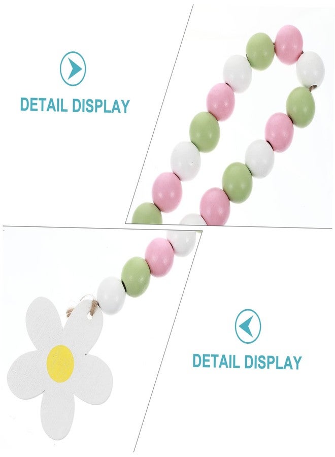 FUNOMOCYA 1 Pc Wooden Beaded Pendant Bead Garland Easter Wooden s Garland Prayer s Easter Party Decor Spring Banner Style Pendant Cloth Party Supplies Tassel - Image 2