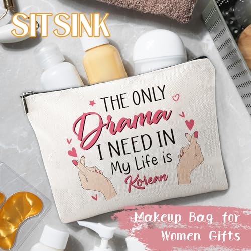 Sitsink Korean Drama Fan Gifts - Funny Gifts for K-pop Lovers, Small Makeup Bag Korean Stuff Merch Gifts for Women, Korean Accessories Essential Gifts for Friends Besties Birthday Christmas Gifts - Image 2