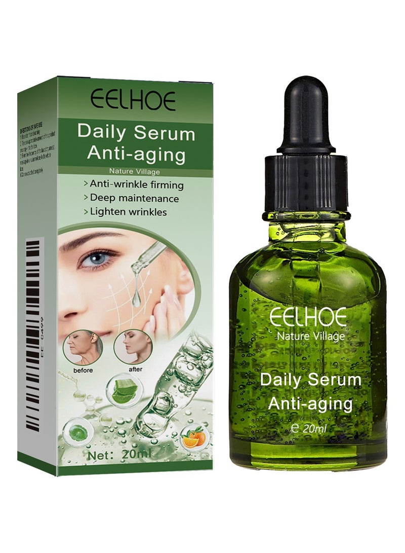 إيلهو سيروم مزيل التجاعيد العميقة - مصل الوجه بالصبار المضاد للشيخوخة للعناية النهارية والليلية ، مضاد للأكسدة وتقليص المسام لبشرة شابة ، العناية اليومية بالبشرة - 20 مل - Image 1
