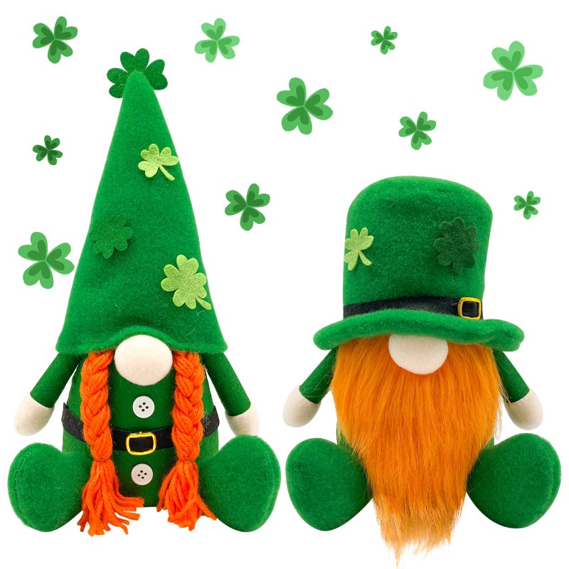 St Patricks Day Decorations Leprechaun Doll Irish Plush Gnomes for Home Green Ornament Table Centerpiece Irish Gifts