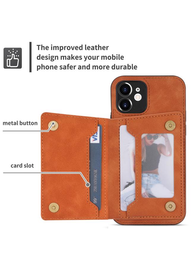 S-TOP Case For iPhone 12 mini Zipper Card Holder Phone Case - Image 4