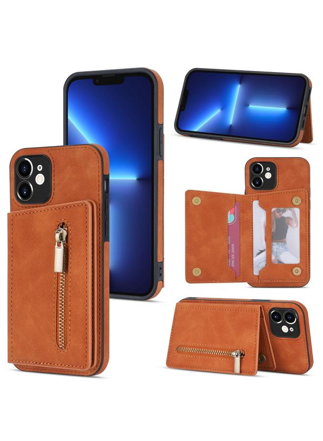S-TOP Case For iPhone 12 mini Zipper Card Holder Phone Case - Image 1