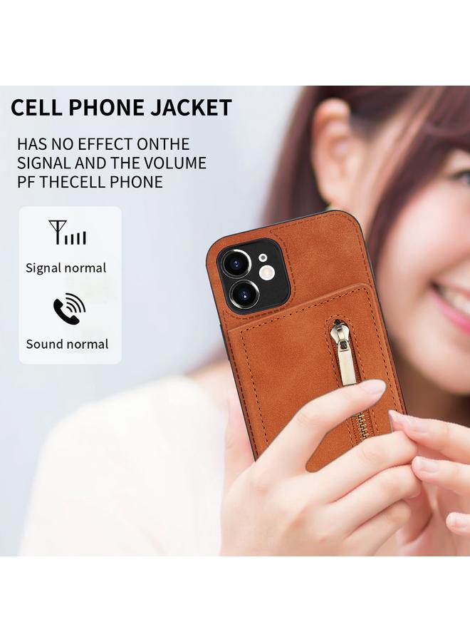 S-TOP Case For iPhone 12 mini Zipper Card Holder Phone Case - Image 5