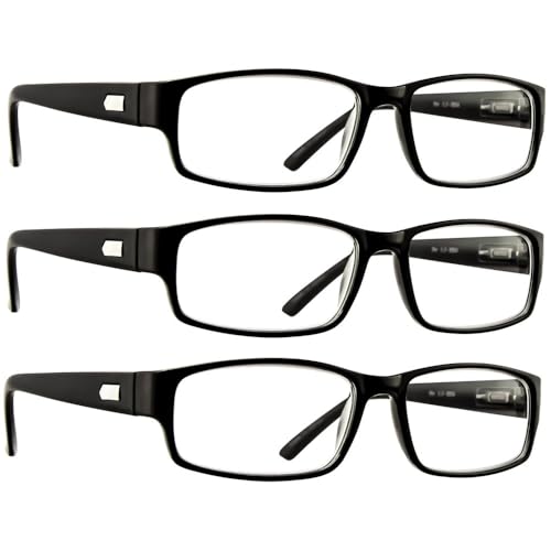 TruVision Readers Reading Glasses 9504H 3 Pack Black 125
