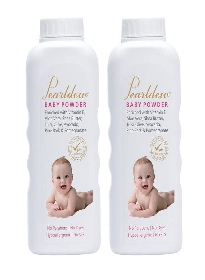 Pearldew Baby Powder (200 gm) | with Tulsi, Neem, Aloe Vera, Shea Butter, Vitamin E, Avocado Oil, Pine Bark, Olive Extract, Pomegranate|Paraben Free|Alcohol Free (Pack of 2) - Image 1