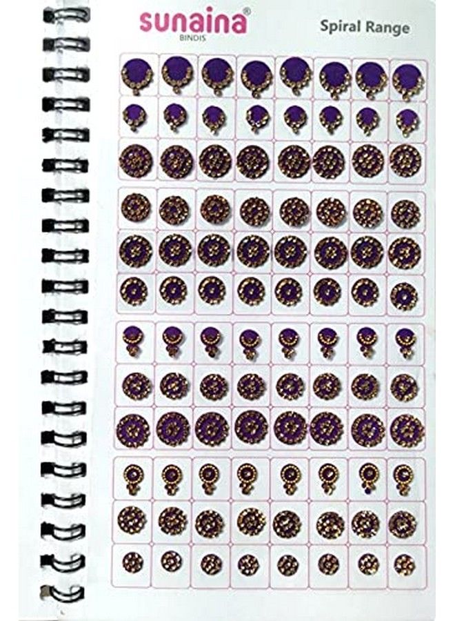 Sunaina (أصلي) كتاب بيندي كامل الأحجار متعدد الألوان بتصميم حلزوني ومقاسات مختلفة للنساء - Image 5