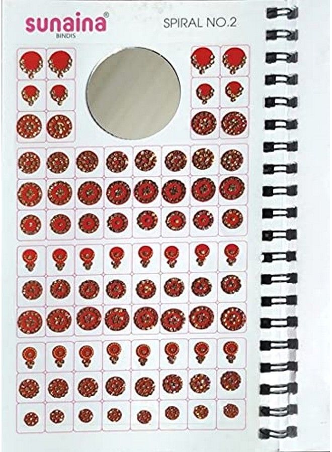 Sunaina (أصلي) كتاب بيندي كامل الأحجار متعدد الألوان بتصميم حلزوني ومقاسات مختلفة للنساء - Image 4