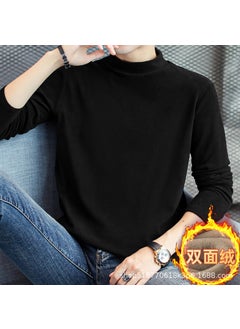 Generic Develvet constant temperature thermal underwear fleece-lined thickened inner mens bottoming shirt half turtleneck long sleeve T-shirt autumn clothes Winter White  - Image 2