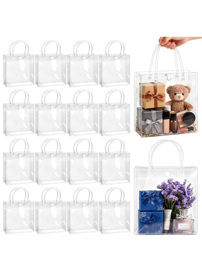 BadenBach 16 PCS Clear Gift Bags with Handle,9.84" x 9.84" x 3.54",Large Transparent Plastic Gift Wrap Bag Reusable Clear Party Favor Goodie Bags for Boutique Wedding Birthday Baby Shower Father's Day - Image 1