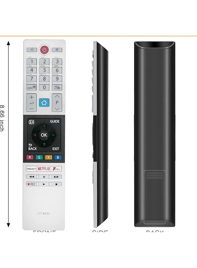Ct 8533 Replaced Remote Control Applicable For Toshiba Tv 43L3863Db 43T6863Db 43U5863Db 43U6863Db 43V5863Db 43V6863Db 48L2863Db 49L2863Db 49L3863Db 49T6863Db 32D3864Db 32L2863Db 32W3863Db