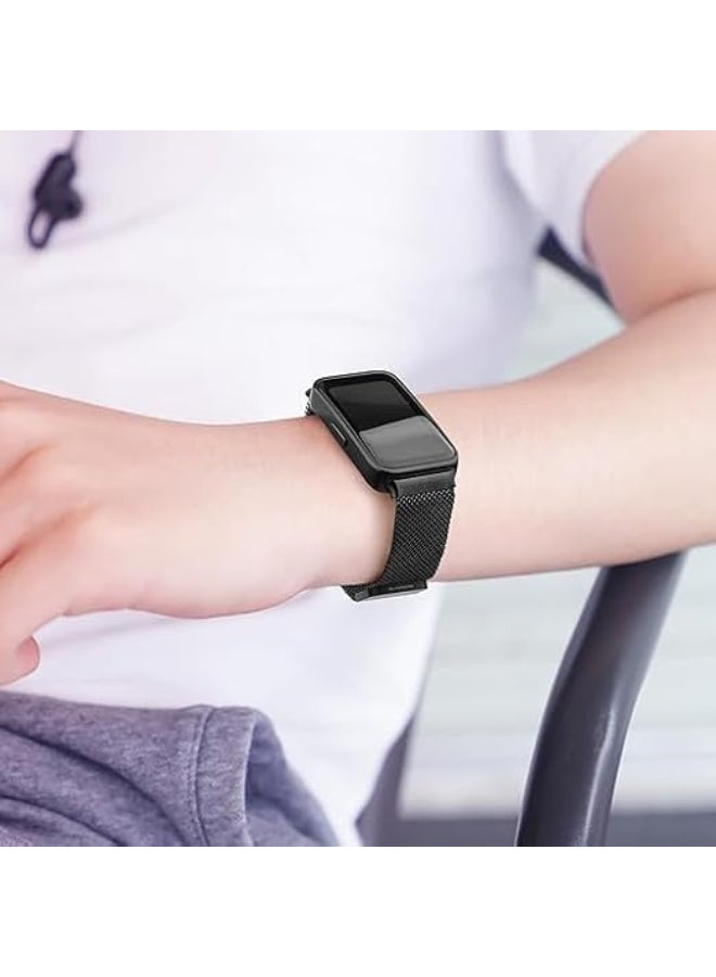 Ecosystem Metal Band Compatible with Samsung Galaxy Fit 3, Mesh Replacement Strap for Galaxy Fit3 Smartwatch, Adjustable Wristband with Secure Clasp, Comfortable & Durable Watch Band (Black, Mesh) - Image 3