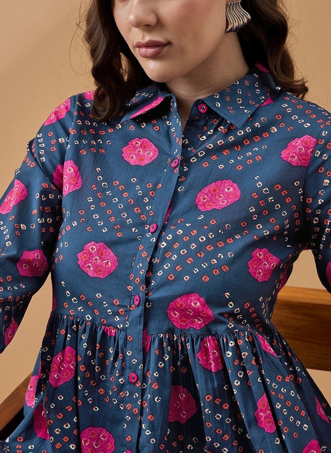 Baizee Routes by All About You Floral Print Cotton Styled Back Top - Image 2