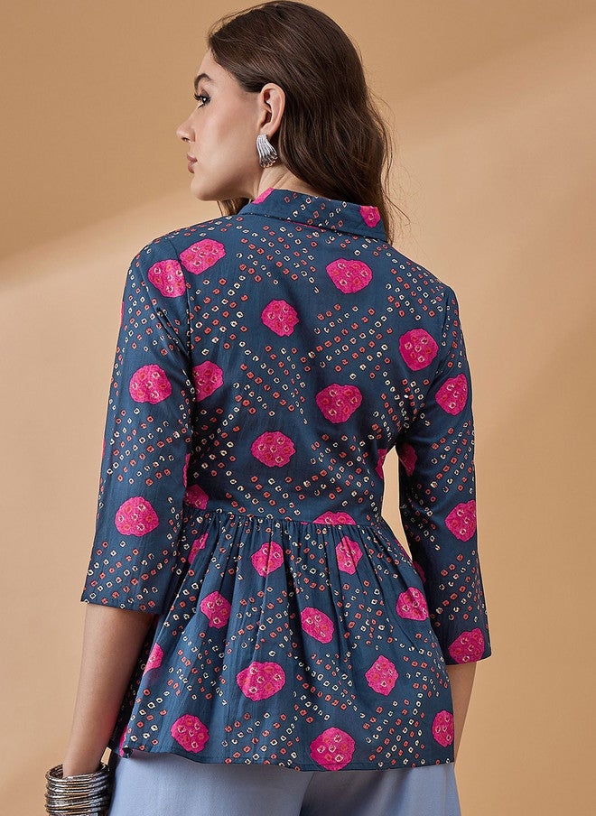 Baizee Routes by All About You Floral Print Cotton Styled Back Top - Image 4