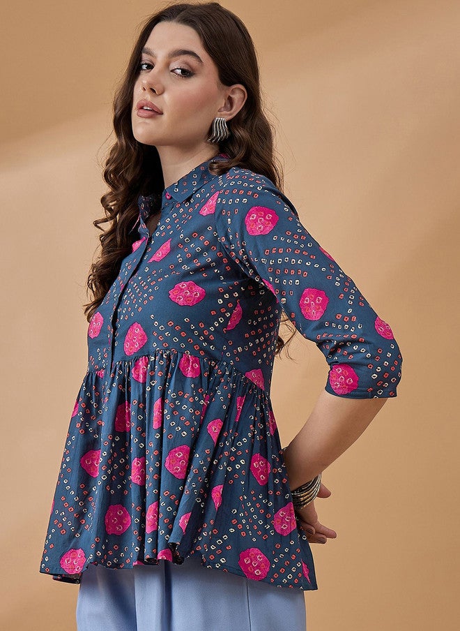 Baizee Routes by All About You Floral Print Cotton Styled Back Top - Image 3