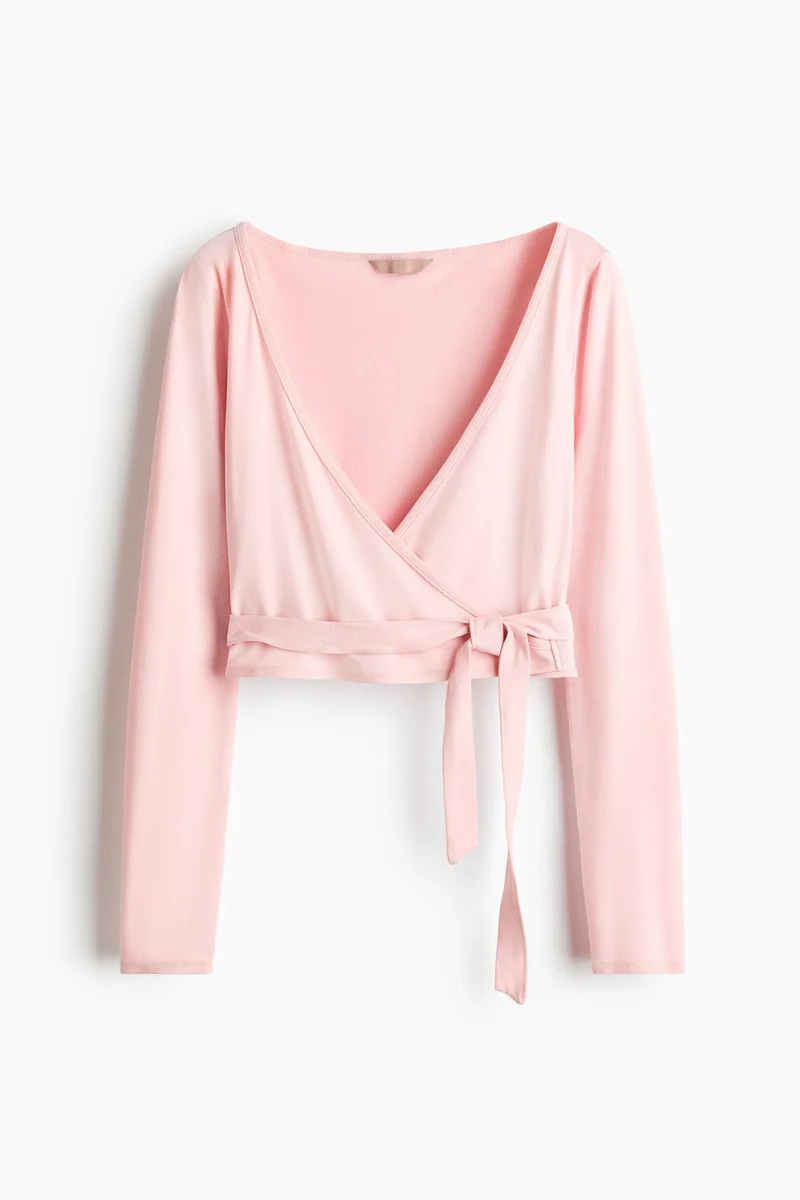 H&M  Brushed jersey wrap top for Women | Best Price UAE