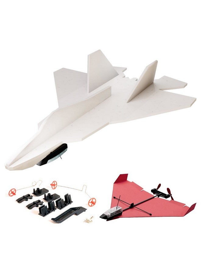 PowerUp POWERUP The 4.0 F-22 Raptor® Foam Jet Kit. DIY Smartphone-Controlled Plane. Outdoor STEM Kit for Hobbyists, Pilots, & Tinkerers. DIY Project for Kids, Teens & Adults. Licensed by Lockheed Martin®  - Image 1