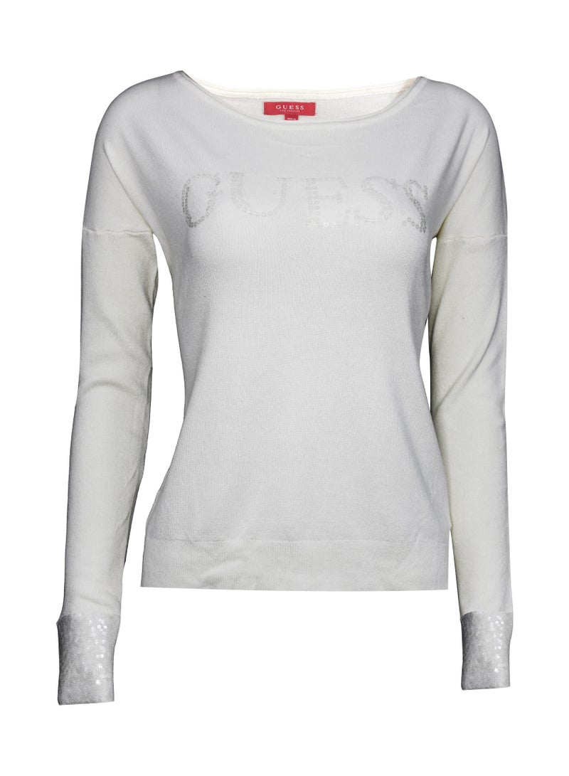 جس بلوزة جيس النسائية ذات الأكمام الطويلة باللون الأبيض