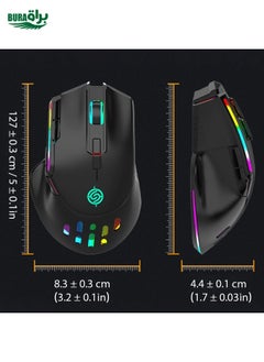 BURAQ K-Snake BM520  9-button 3200DPI 2.4G RGB Wireless Dual-mode Gaming Mouse(White)  - Image 3