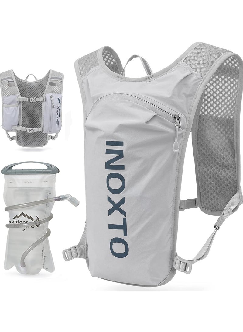 INOXTO Running Hydration Vest Backpack, Lightweight Insulated Pack with 1.5L Water Bladder Bag Daypack for Hiking Trail Running Cycling Race Marathon for Women Men
