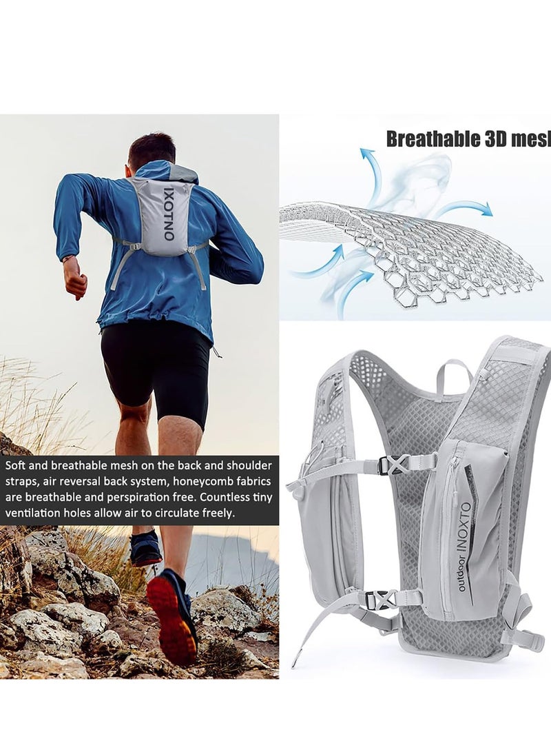INOXTO Running Hydration Vest Backpack, Lightweight Insulated Pack with 1.5L Water Bladder Bag Daypack for Hiking Trail Running Cycling Race Marathon for Women Men