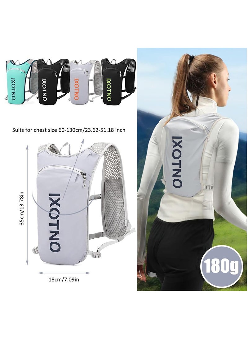 INOXTO Running Hydration Vest Backpack, Lightweight Insulated Pack with 1.5L Water Bladder Bag Daypack for Hiking Trail Running Cycling Race Marathon for Women Men