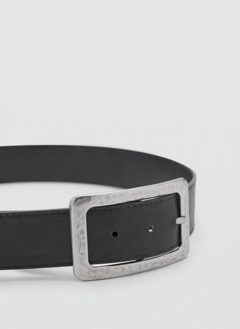 MANGO Textured Square Buckle Belt  - Image 3