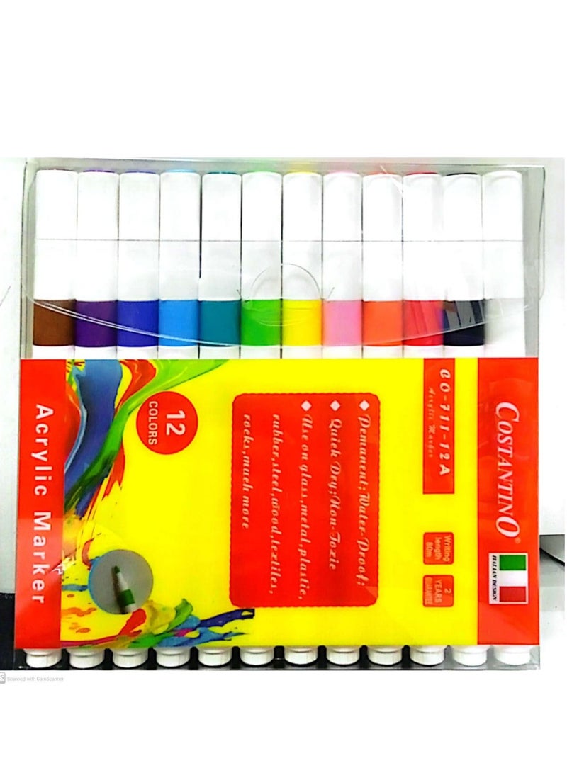 COSTANTINO 12-Colors Acrylic Marker Multicolor Sets - Image 2