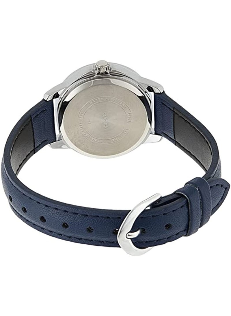 CASIO Women's Leather Round Shape Analog Watch LTP-V004L-2BUDF - 35 mm - Blue - Image 2