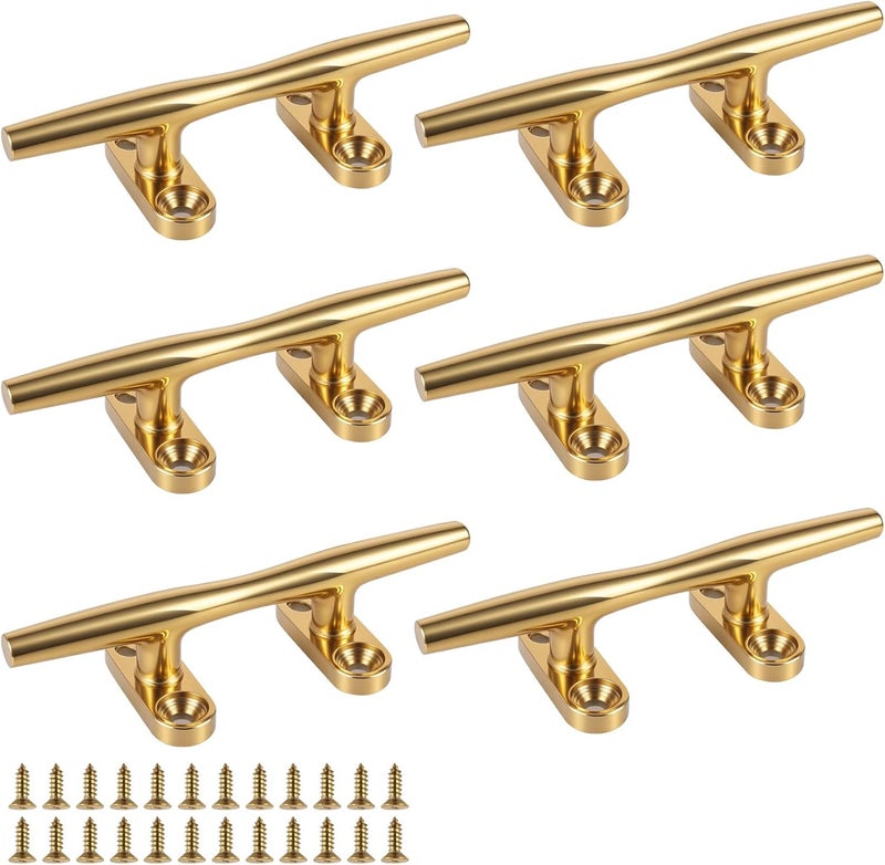 VEITHI 4/5/6 inch Dock Cleats - 316 Stainless Steel Boat Cleats Boat Dock Cleats,Open Base Dock Cleat with Fasteners,Marine Cleat Rope Cleat Boat Cleat for Boat/Deck/Nautical Decor(1,2,4,6,8 Pack) - Image 1